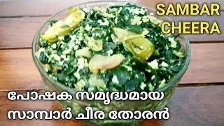 സാമ്പാര്‍ ചീര/സിലോണ്‍ ചീര തോരന്‍/ഉപ്പേരി!പോഷക കലവറയാണ് ഈ ചീര!ഇതുവരെ ഇതിന്റെ ഗുണങ്ങള്‍ അറിയാതെ പോയി!