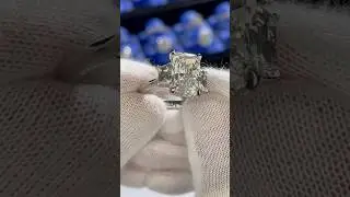5.51Ct Radiant Cut 3-Stone Diamond #EngagementRing in Platinum #diamondring