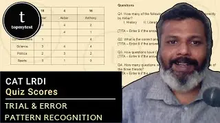 CAT LRDI | Trial and Error | Pattern Recognition | Quant Based Reasoning | Quiz Scores | Lengthy