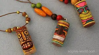 How to Make a Tiki Necklace from a Recycled Cork | Sophie's World