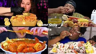 ASMR Spicy Seafood Boiled Compilation//Compilation//no talking///Bites only//asmr Mukbang//asmr food