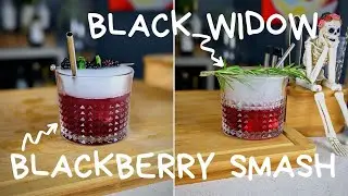 Spooky drinks for 2020 Halloween! The Black Widow Recipe and Spooky Blackberry Smash Recipe