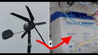 Connexion d'une éolienne sur batterie et utilisation