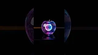 Neon Glass Apple Slicing ASMR | Bright, Crisp & Satisfying