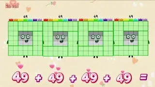 Сложение четырёх одинаковых квадратных чисел NUMBERBLOCKS | Сложение цифровых блоков Kids Tube