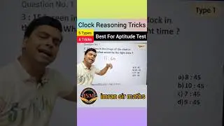 Clock Reasoning Trick | Reasoning Tricks | Maths Tricks | imran sir maths #shorts