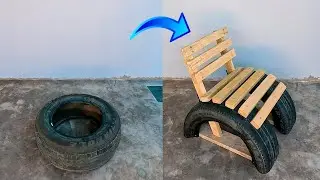 Nadie imaginó que una llanta 🛞 podía convertirse en esta hermosa silla 😱.