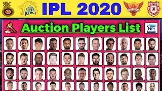 IPL 2020 Auction - List of All 332 Players for Vivo IPL 2020 Auction