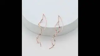 Rose Gold Plated Spiral Thread Earrings