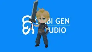 FF7 Cloud Strife Chibi Style | Full Process Timelapse in Blender (using Chibi Gen Pro 2)
