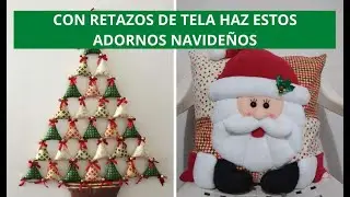 Utiliza retazos de tela para hacer adornos navideños
