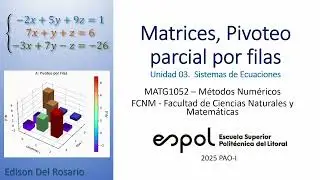 Pivoteo Parcial por Filas con matriz aumentada en Python - Métodos Numéricos
