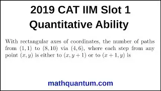 Question 03 2019 CAT IIM Quantitative Ability Slot 1 With rectangular axes of coordinates, the