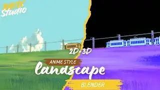 🌾Train landscape&ndash; Ghibli Style Animation Made in Blender (2D + 3D Blend)