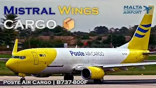 MORNING FREIGHTER! 📦🇮🇹 Poste Air Cargo Boeing 737-800BCF EI-FXX Takeoff from Malta