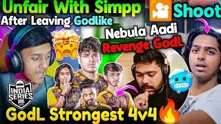 Nebula Aadi On Revenge GodL🥶 Strong 4v4💛 Unfair With Simpp After Leaving GodL?😳 GodLike Shoot🎥
