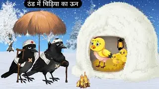 ठंड में चिड़िया का ऊन | Chidiya Cartoon Bhejo | Kalu Kauwa Cartoon | Chidiya Ki Kahani | Moral Bird