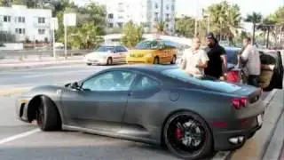 Justin Bieber driving his Ferrari