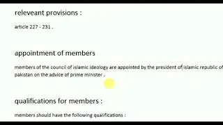 Powers and Functions of Islamic Ideology Council & Qualification for Islamic Ideology Council