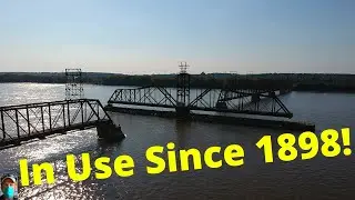 Swing Span Train Bridge Built In 1898 As Seen By Drone In 2019