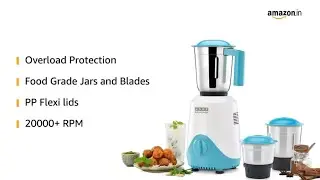 USHA RapidMix 500-Watt Copper Motor Mixer Grinder | 3 Jars and 5 Years Warranty | Mixer Grinder |
