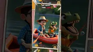 Mini Genius Fishing Adventure with T Rex #minigenius #dinosaur #fun #viralshort