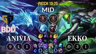 GEN Bdd Anivia vs Ekko Mid - KR Patch 10.25