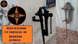 RESTAURACION DE TORNILLO DE HERRERO ANTIGUO  Huge Rusty Leg Vise - Perfect Restoration