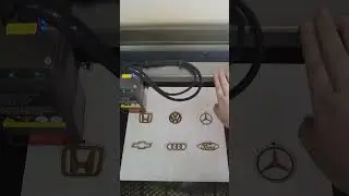 Making a matched #auto #logo #keychain to your #car using our #crealityfalcon2 40W! #crealityfalcon