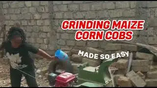 How I Grind Maize Corn Cobs for Poultry feeds//African Village Life/Poultry Farming in Kenya