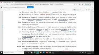 Partnership Deed and its clauses