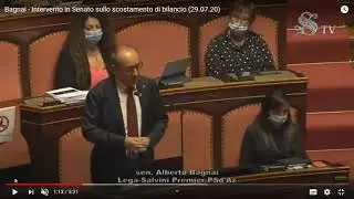 Итальянский сенатор Альберто Баньяй (Лига (Lega) о бюджетном отклонении. 29 июля 2020 г.