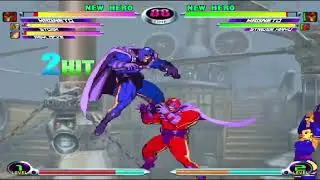 Marvel vs. Capcom 2 - Magneto, Storm, Psylocke vs. Rogue, Magneto, Strider Hiryu