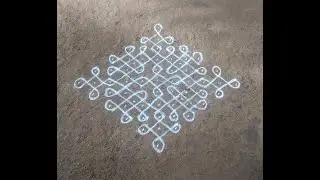 11x1 dots  kambi kolam ||  Chukkala Muggulu || #38|| Repeat the same for 4 sides