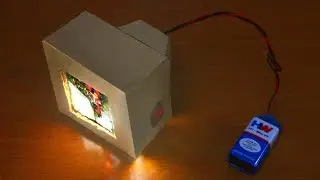 1 предмет научного проекта, изготовленный из картонного белого светодиодного модуля, батарейка 9 В