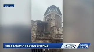 First snow falls in Pennsylvania at Seven Springs Ski Resort