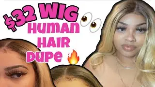 Only $32.39, BLONDE Human Hair Dupe Wig 🔥 synthetic blend. Outre Melted Hairline HD Lace CHEAP WIG!