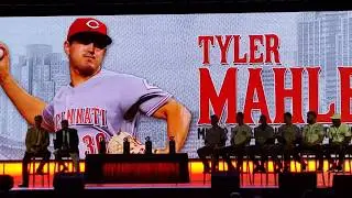 Tyler Mahle being awarded the Reds Minor League Pitcher of the Year Award at Redsfest (2017)