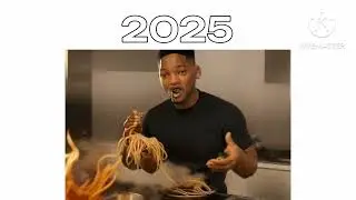 Will Smith comiendo espaguetis 2023 vs. 2025
