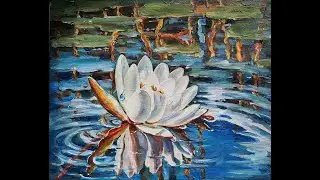 Tutoriel de peinture d'un nénuphar / Peinture acrylique pour débutants
