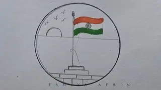 Very easily Republic Day / how to draw indian flag 🇮🇳@alienshorts8002 #flag //26 January 
