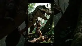 old man chased by T-Rex and then saved by jungle women#adventure #dinosaur #jungleadventure