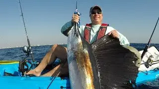 Double Header Kingfish and Sailfish | Offshore Kayak Fishing Singer Island Florida