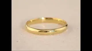 Alian&ccedil;a ouro 18k Abaulada tradicional
