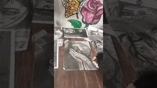 Butterfly Asma Art Realistic sketch with charcoal pencil