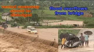 Flood flows over the Bridge.|#Floods_in_Nepal|#monsoon #floods #heavy_rain