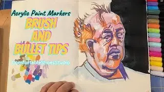 First Look Overseas Acrylic Paint Marker Set with Brush & BIG Bullet Tips Review - Art Making 140