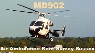 HEMS MD902 helicopter landing Air Ambulance Kent Surrey Sussex