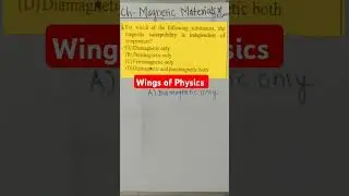 #Shorts #Viral #Trending #Short #PYQ based on ch Magnetic Materials (CET 2024)#