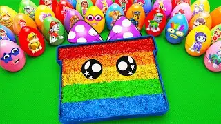 Rainbows SLIME | Making Glitter Birthday Gift Box with Numberblock Eggs x Sprunki | Satisfying ASMR